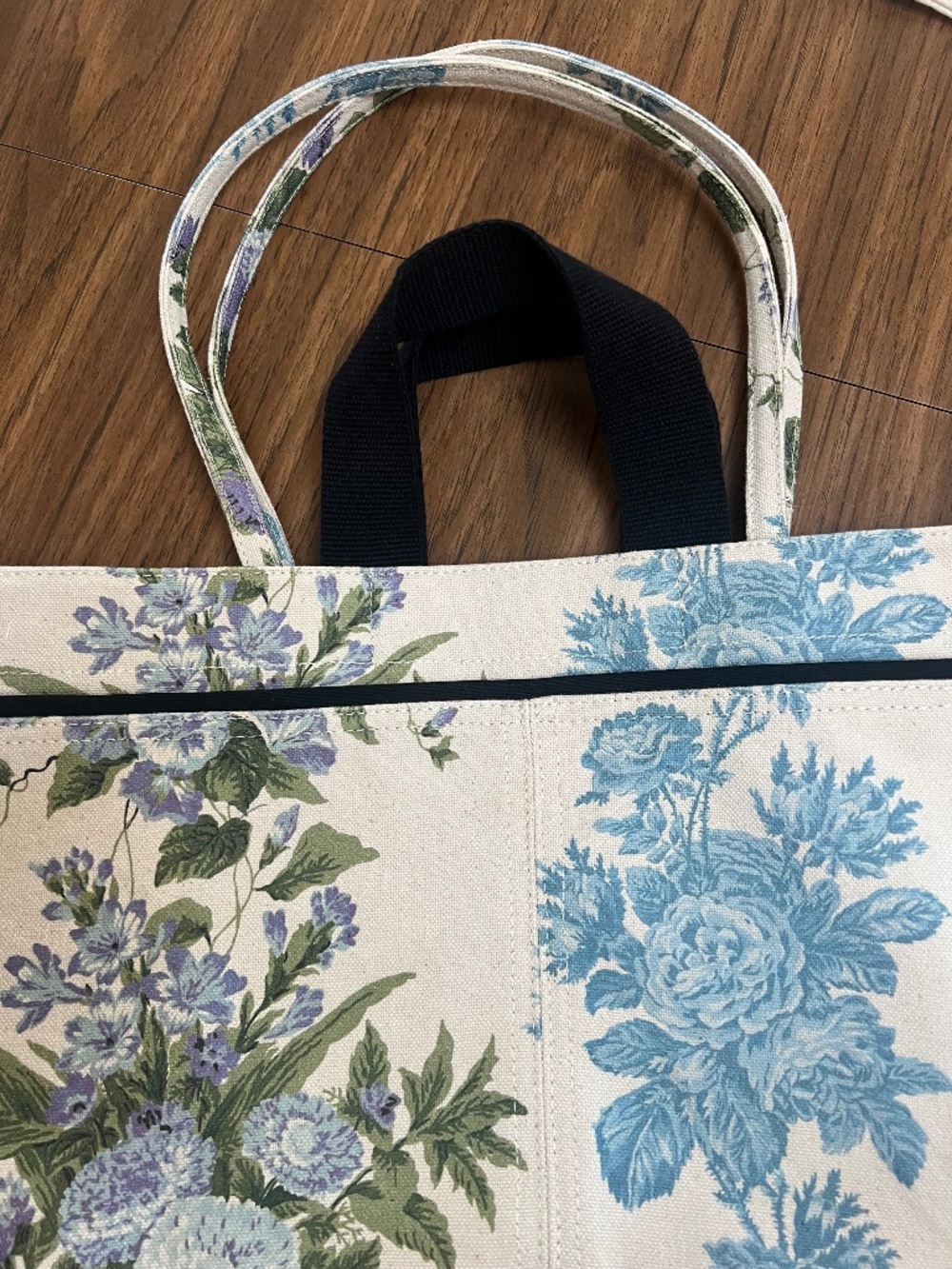 Clare V. Poche Bateau Tote - Floral Blue Cream